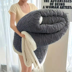 1Pc Jacquard Sherpa Weighted Blanket 6Lbs for Adults- Soft, Warm, and Thickened Calm Blanket for UK